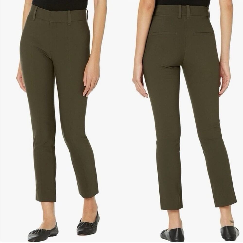 Vince High Rise Cigarette Ankle Trouser Pants Womens 12 Antique Olive